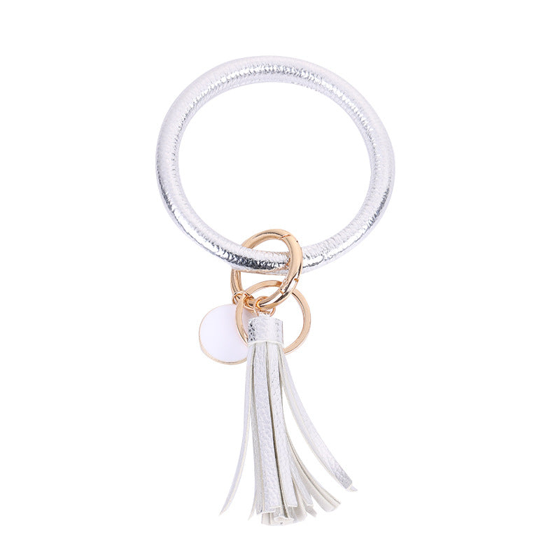 Wholesale Christmas Leaves Snowflakes Wind Chimes PU Bracelet Keychain